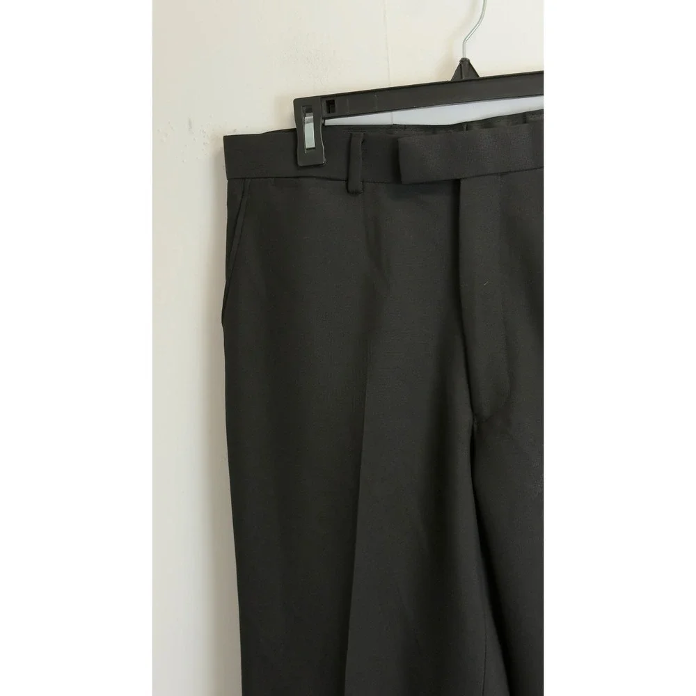 JF J.Ferrar Mens Black Dress Pants Flat Front Trousers 34x34 Modern Fit